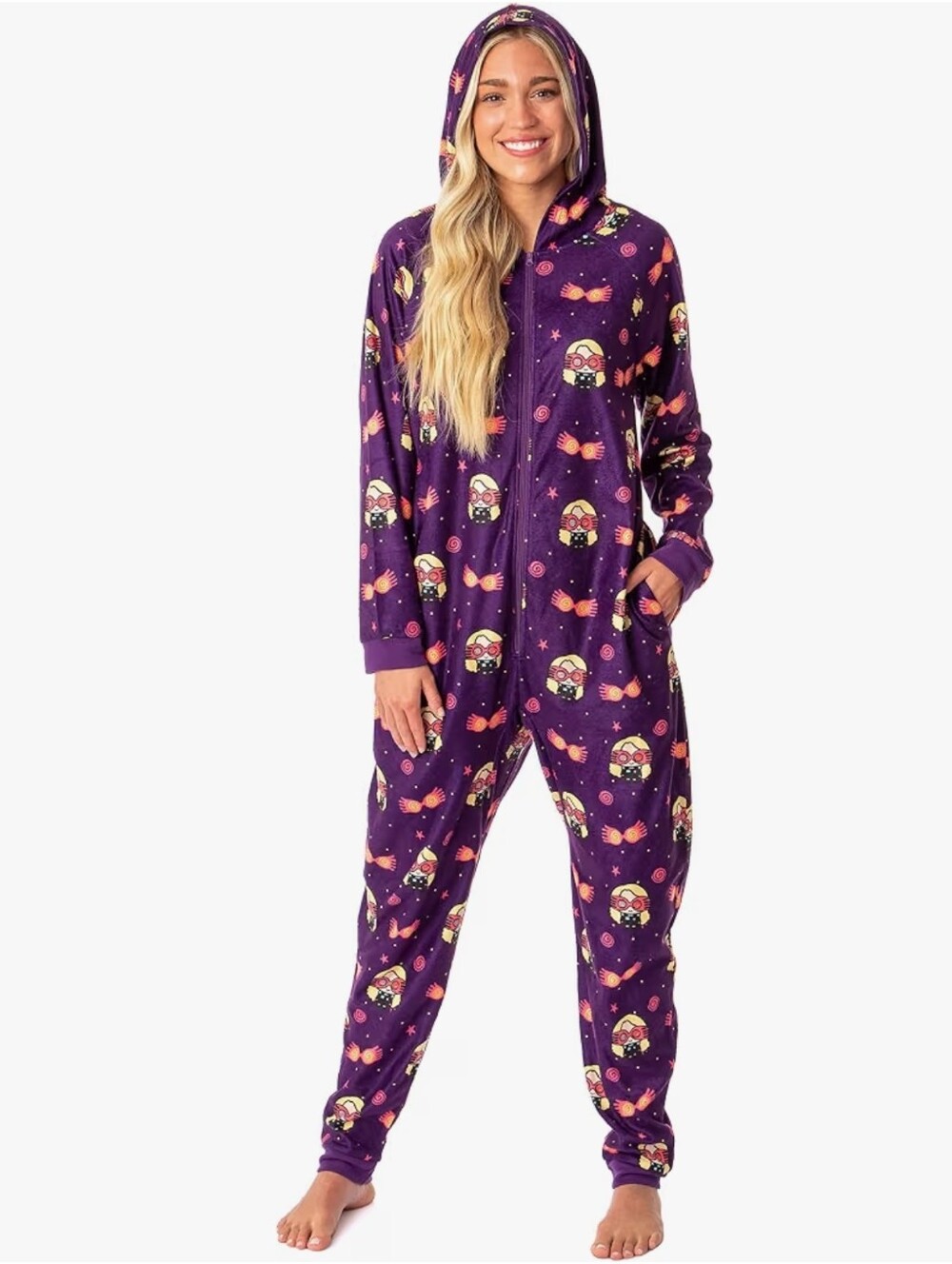Warner Bros. Harry Potter Purple Unicorn Zip-Front Pajama Onesie